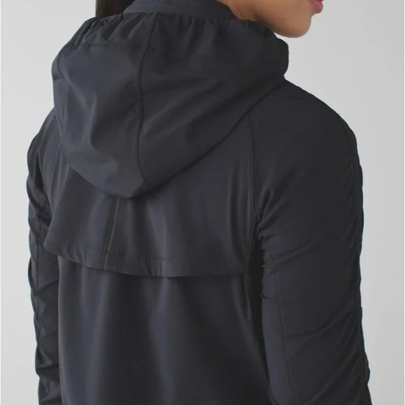 Lululemon Gather Me Slightly Black hooded windbreaker - Picture 4 of 10
